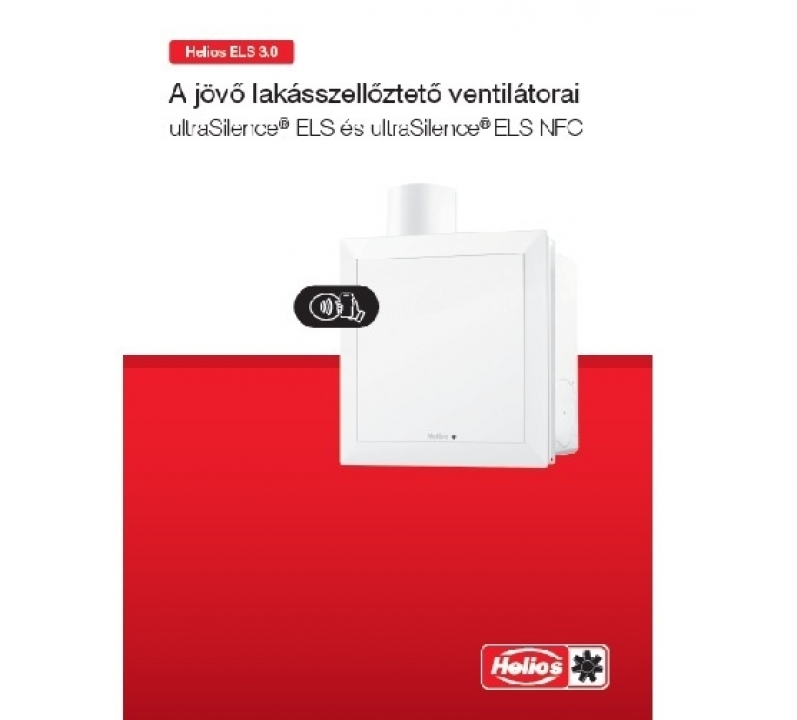 Megjelent a Helios ELS egycsöves szellőztető rendszer legújabb műszaki ismertetője.