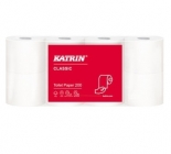 Katrin Classic Toilet 200 toalettpapír (wc papír), 2 rétegű, fehér, 200 lapos, 100% újrahasznosított, 8 tekercs/csomag 
