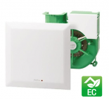 ELS-NFC F Helios ventilátoregység EC motorral, páratartalom érzékelővel, fehér előlappal