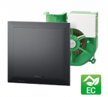 ELS-NFC F Helios ventilátoregység EC motorral, páratartalom érzékelővel, fekete előlappal